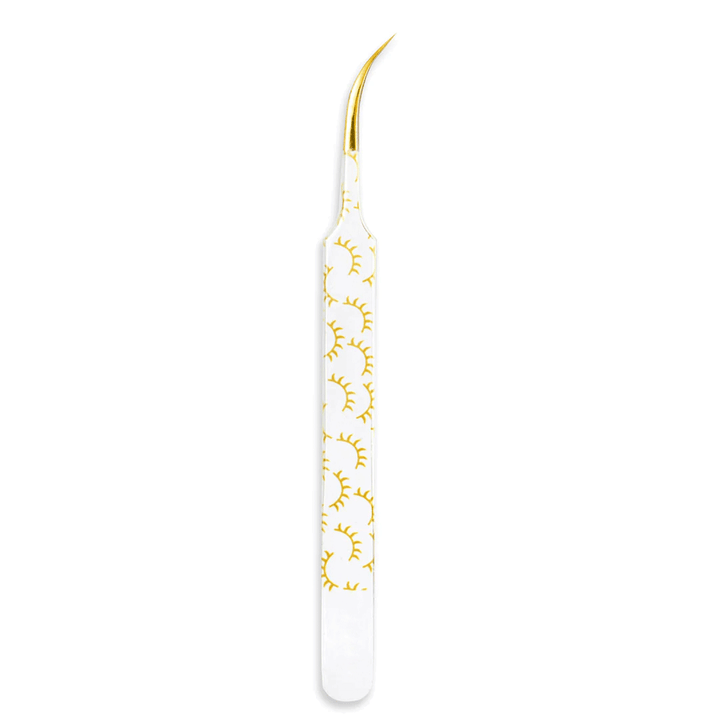 TY-03 Printed Yellow Lashes Tweezers For Eyelash Extension