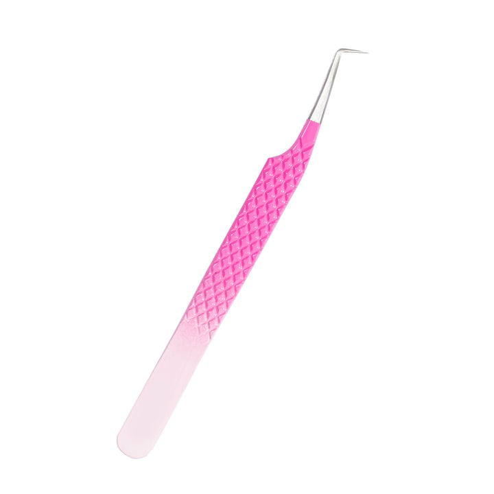 TO-03 Ombre Pink-White Tweezers For Eyelash Extension