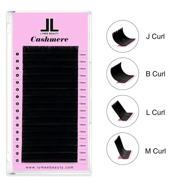 J Extensiones de pestañas de volumen de cachemira de curl