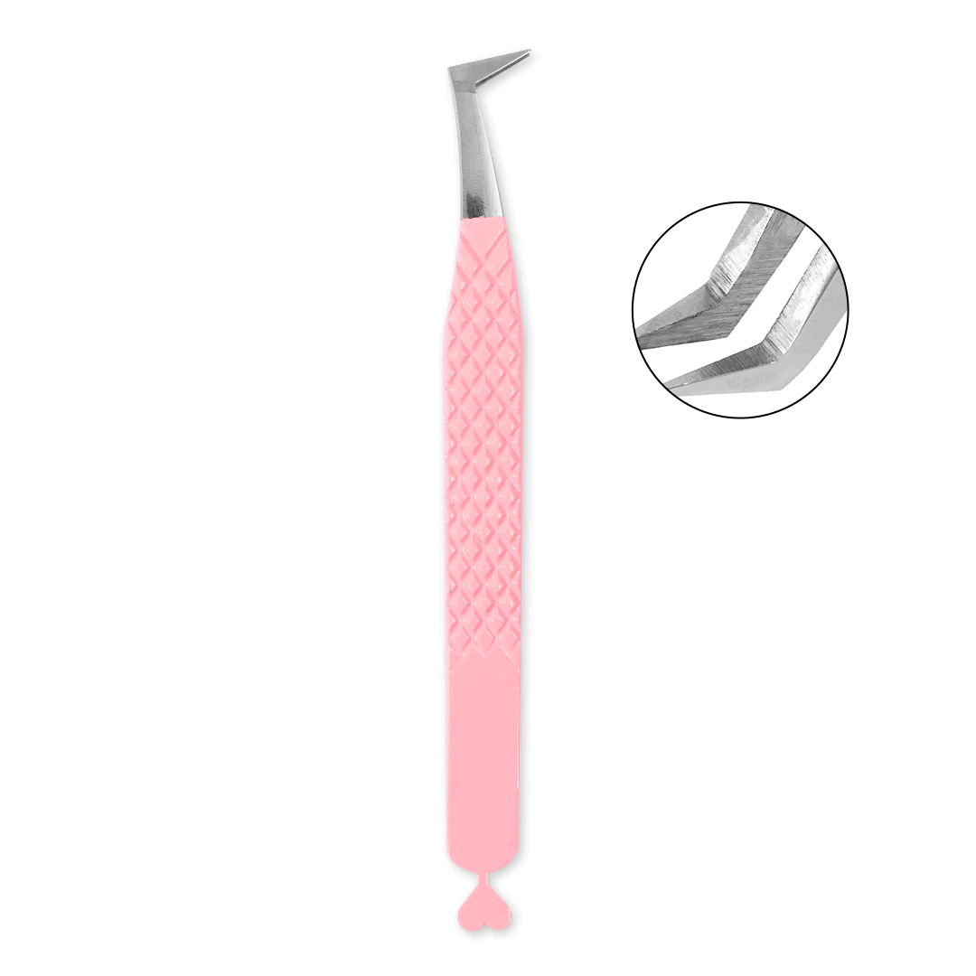 TL-04 Light Pink Heart-shaped Tweezers For Eyelash Extension