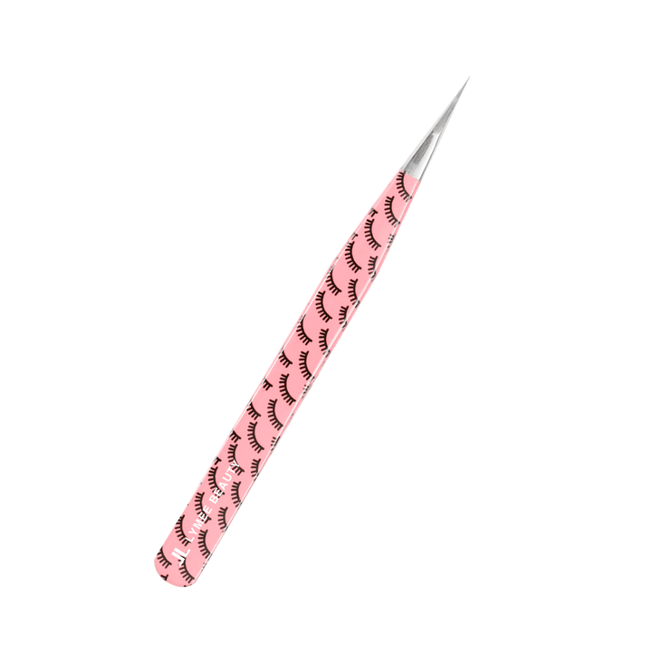 LP-19 Pink Marbling Tweezers For Eyelash Extension-LymeeBeauty