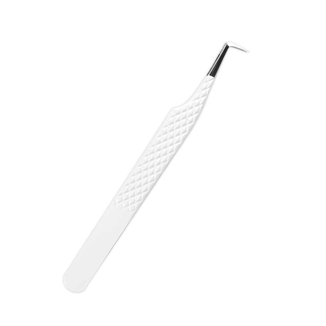 LD-01 White Fiber Tweezers For Eyelash Extension