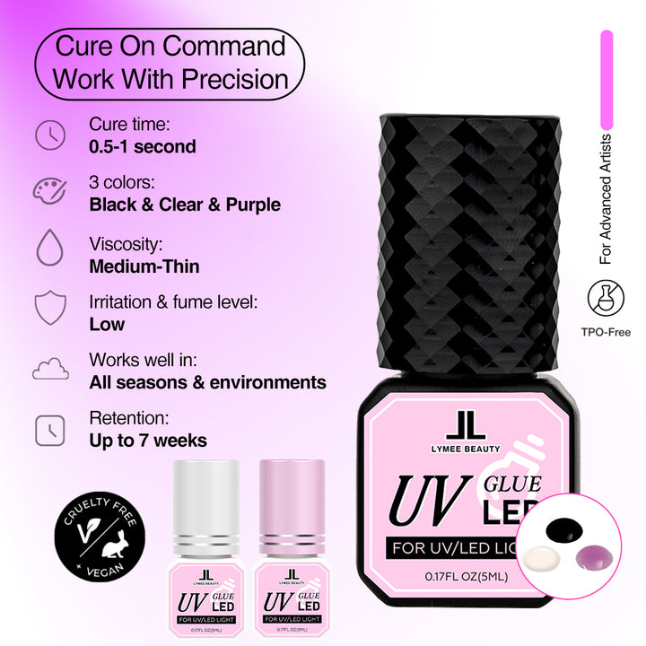 UV/LED Lash Glue 0.5-1s（For UV/LED Light）-lymeebeauty