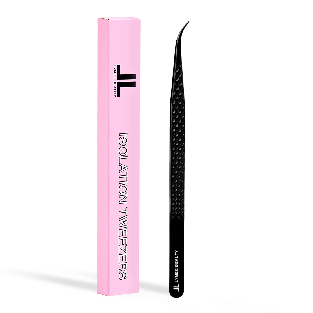 TB-06 Black Fiber Tweezers For Eyelash Extension-LymeeBeauty