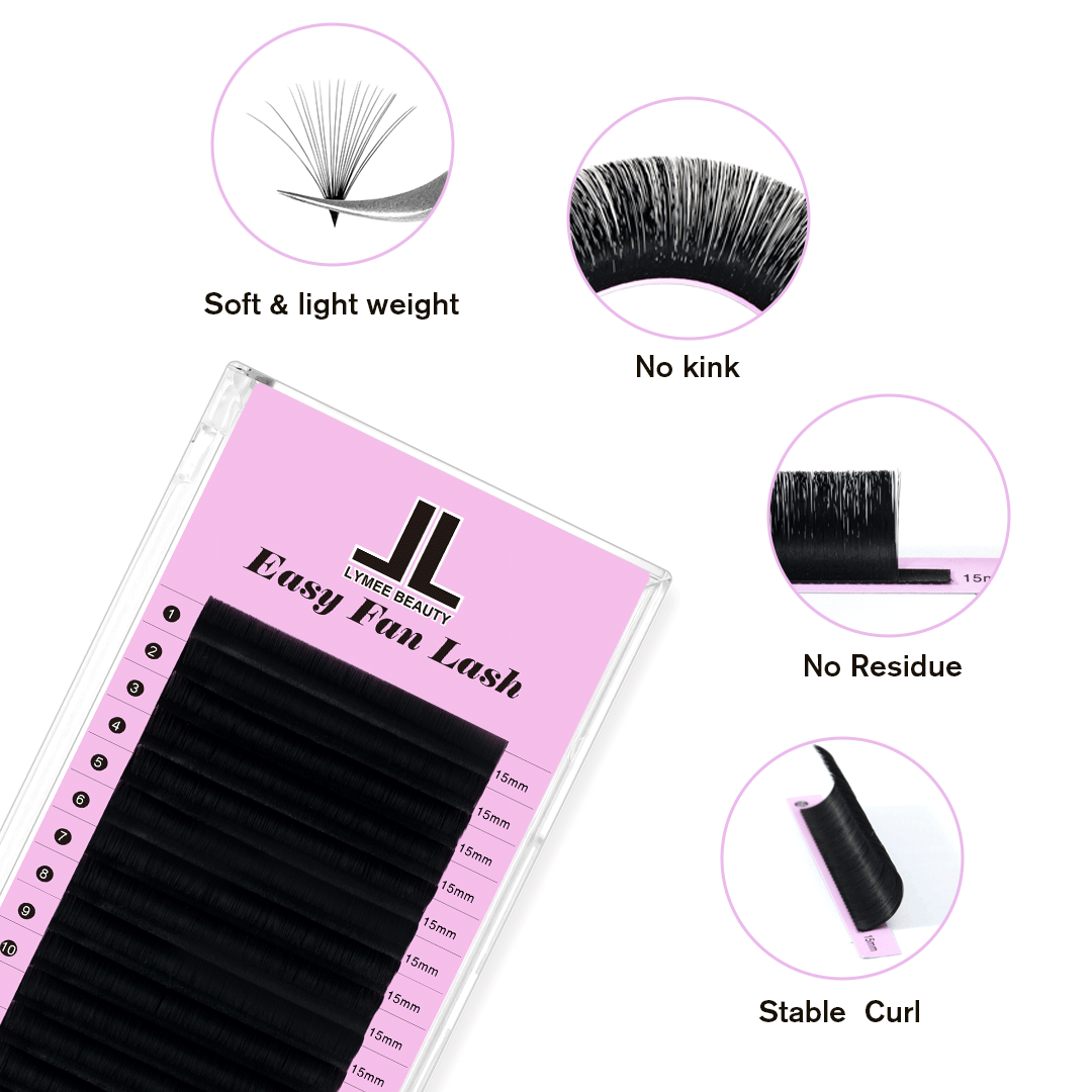 0.07MM Cashmere Easy Fan Eyelash Extensions - LymeeBeauty