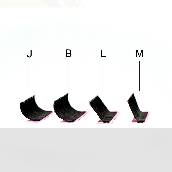 J Extensiones de pestañas de volumen de cachemira de curl