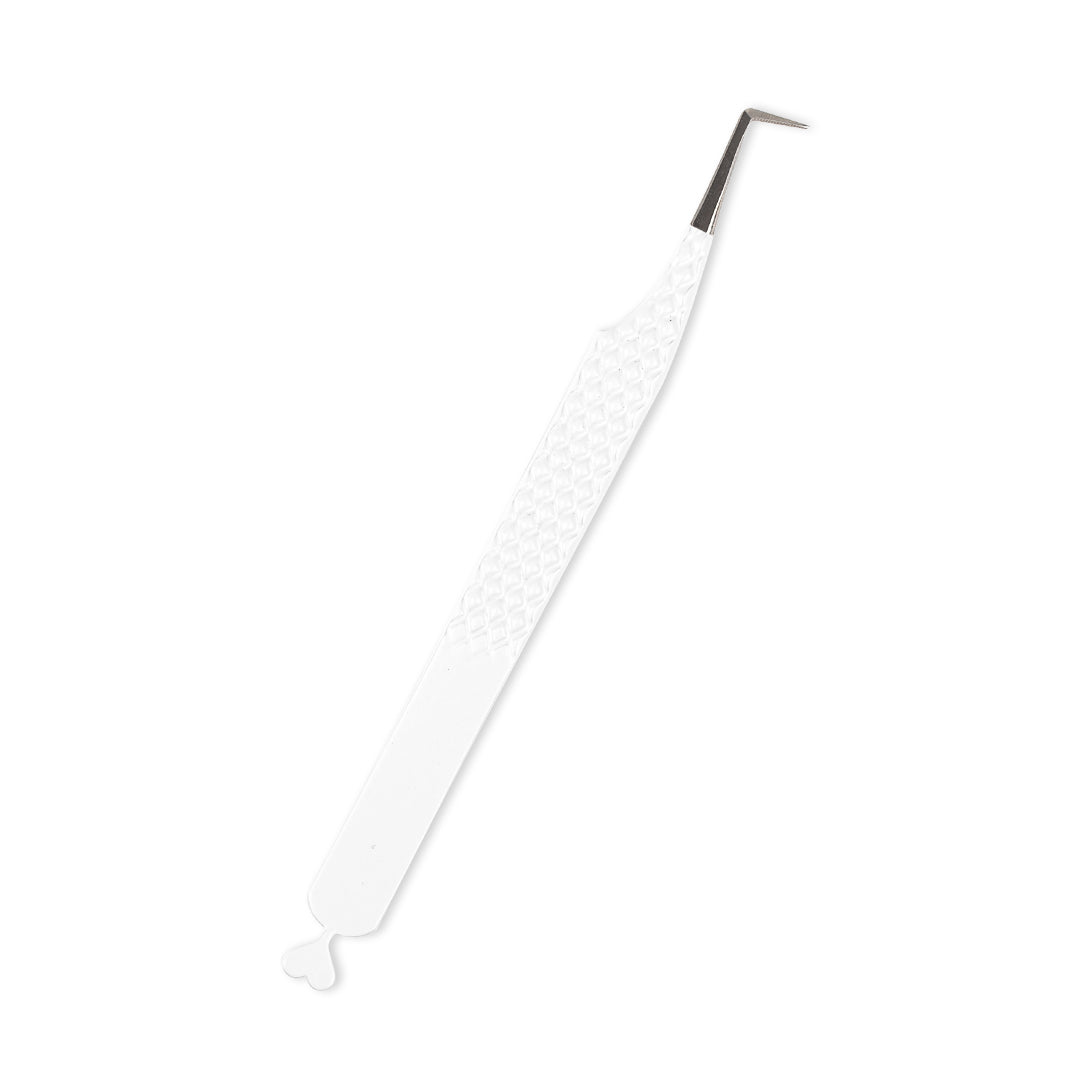 FD-11 Heart-shaped White Fiber Tweezers For Eyelash Extension