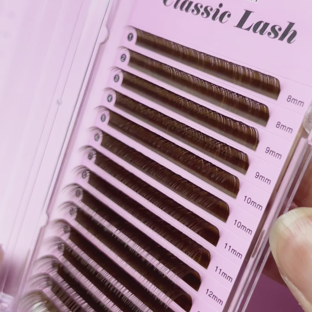 Dark Brown Premium Colored Volume Eyelash Extensions 16 Rows - Lymeebeauty