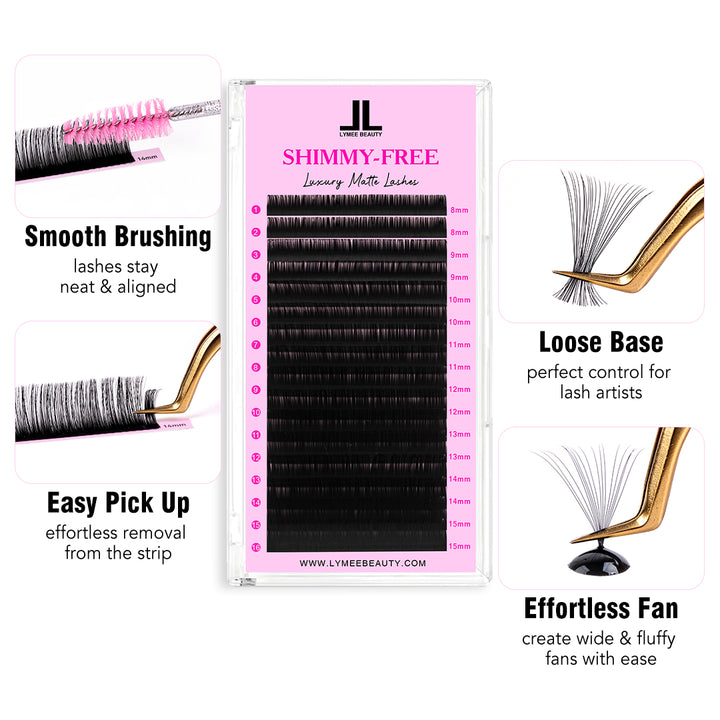 Shimmy-Free Lashes 16 Rows - Lymeebeauty